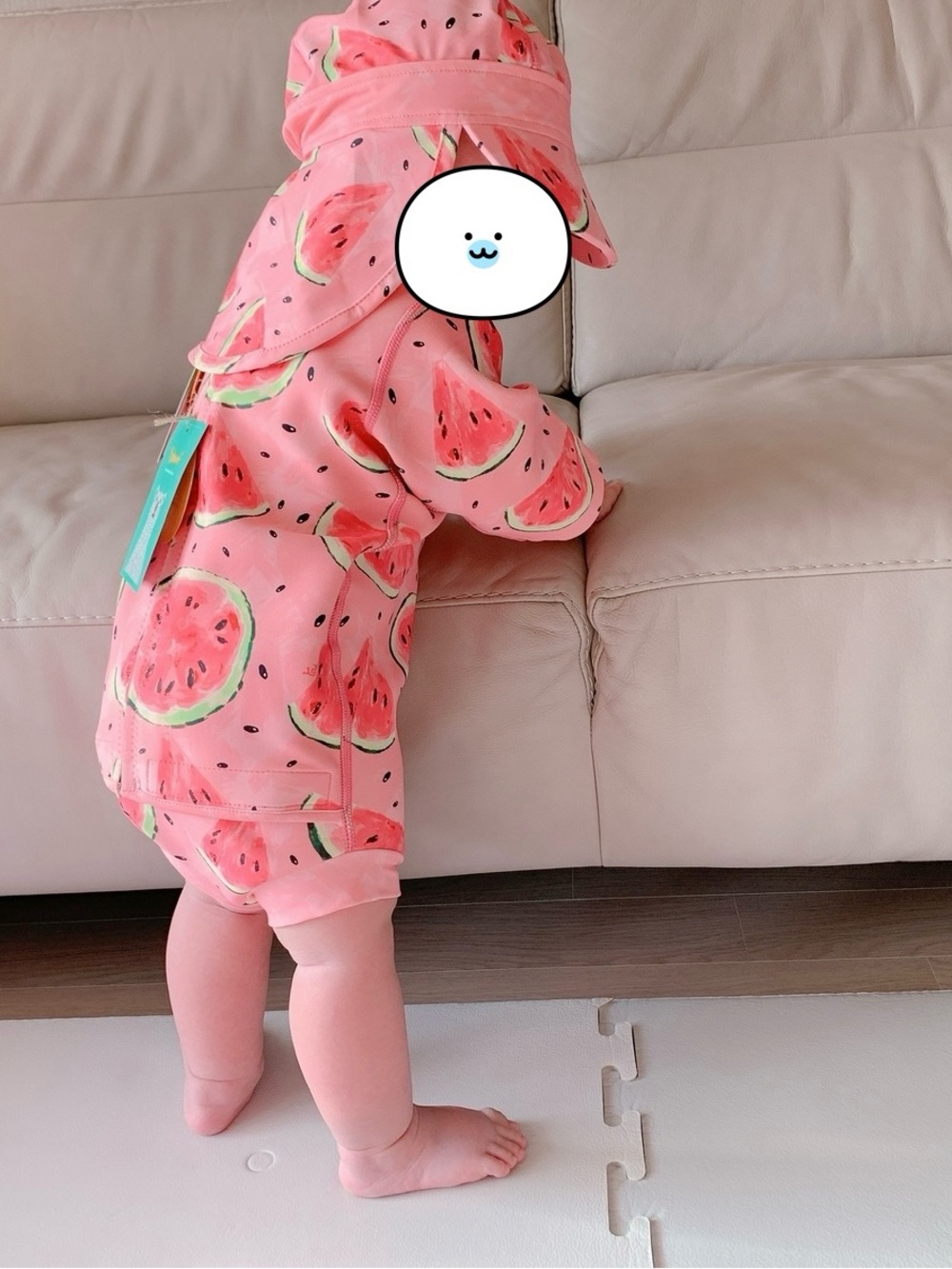 Baby swim suit and hat (Korea brand Yobaff)